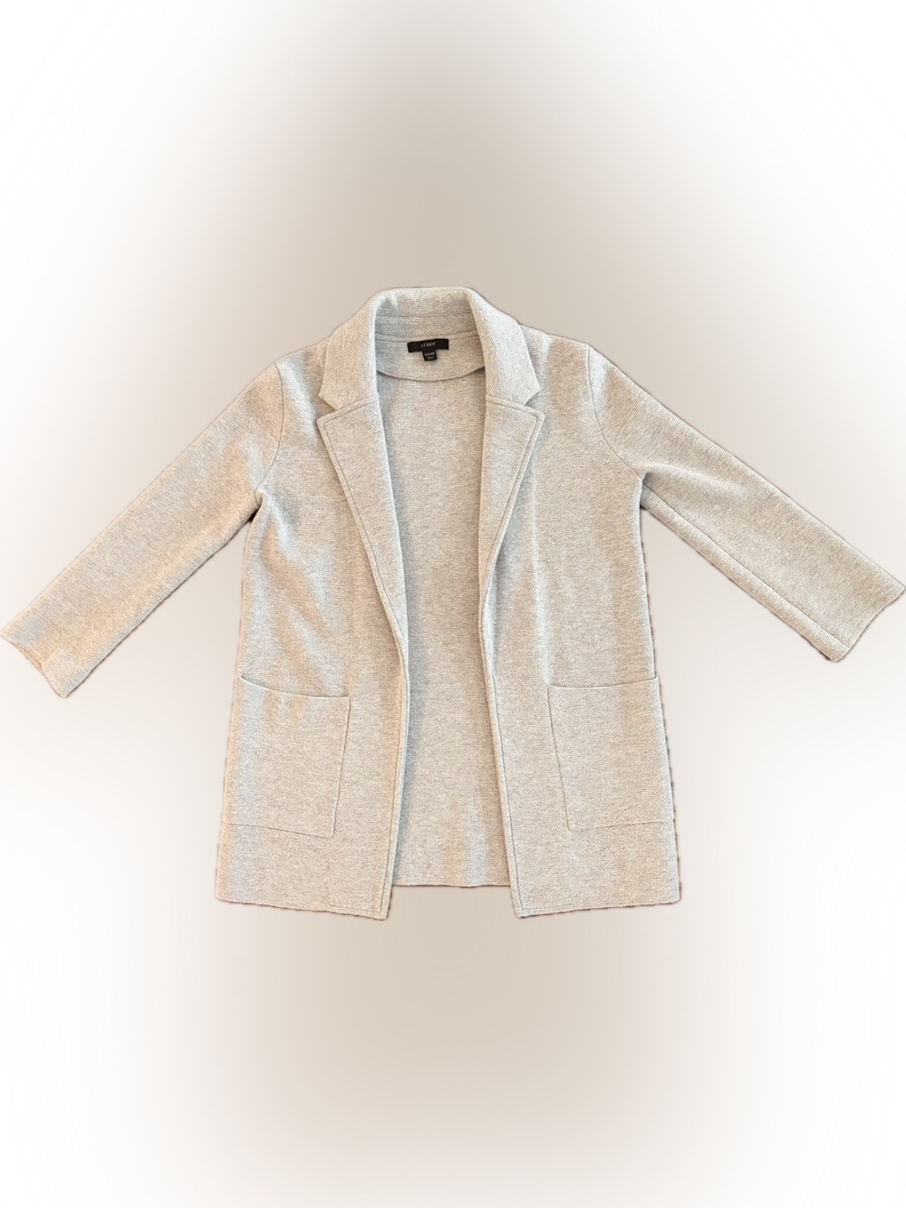 J.CREW Sophie Open-Front Sweater-Blazer Beige XXXS Like New
